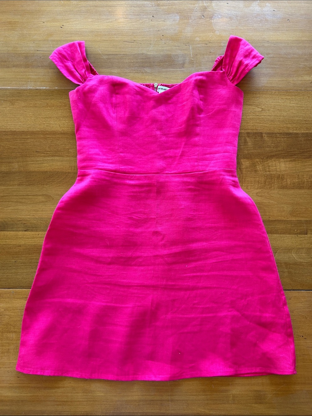 NWOT Reformation Pink Gavina Linen Dress